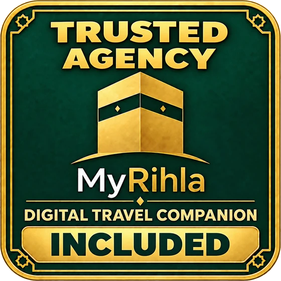 Seal: MyRihla trusted agency, digital travel companion included